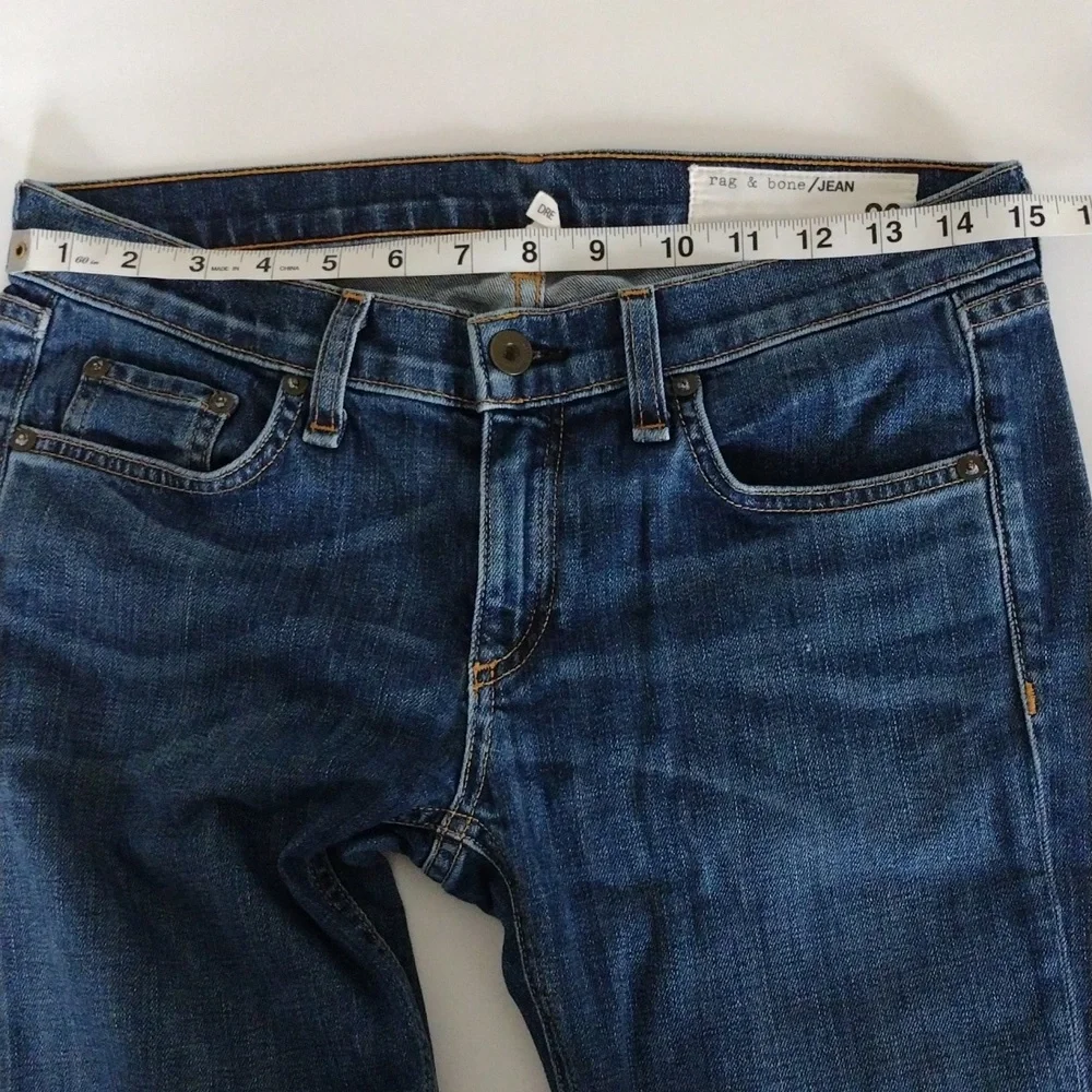 Rag & bone keiko cuff dre Jeans raw hem Women's Size 26 Dark Wash Pre-owned - Picture 10 of 14